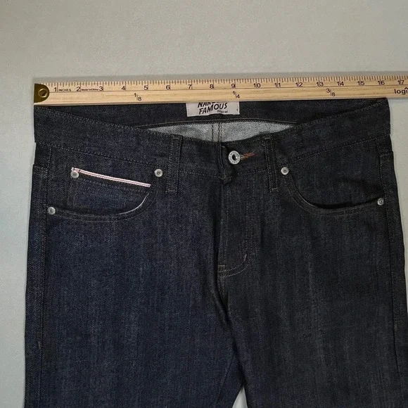 Naked & Famous Blue Super Skinny Guy Stretch Selvedge Denim Jeans Sz 32 Japanese - Picture 8 of 10